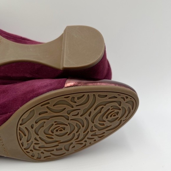 Taryn Rose Womens Size 5 Babe Metallic Suede Leather Wine‎ Plum Fig Pumps Heels - Picture 11 of 14
